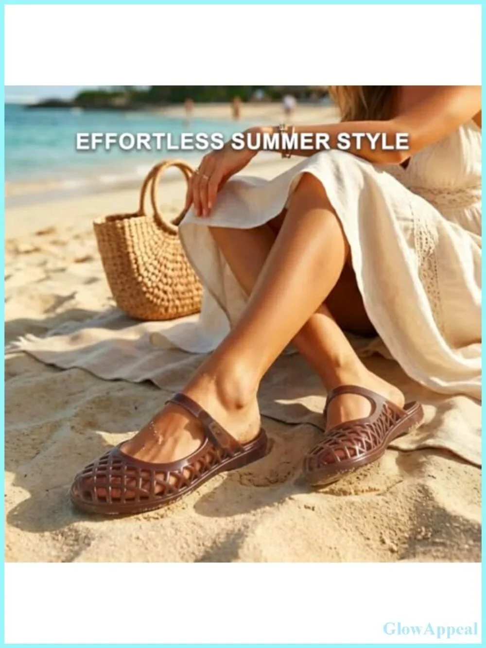Women's Clear Jelly Slide Sandals Closed Toe Water-Friendly Summer Beach Shoes